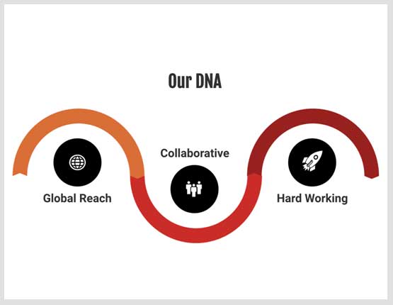 Our DNA: global reach, collaborative, hard working